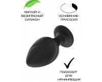 Черная силиконовая рельефная анальная пробка М