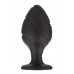 Черная силиконовая рельефная анальная пробка М Черная силиконовая рельефная анальная пробка М