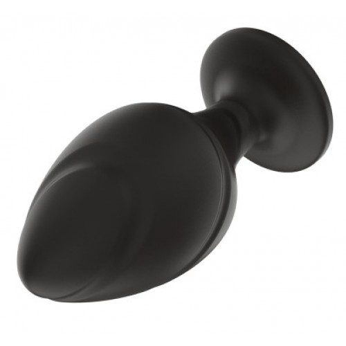 Черная силиконовая рельефная анальная пробка М Черная силиконовая рельефная анальная пробка М