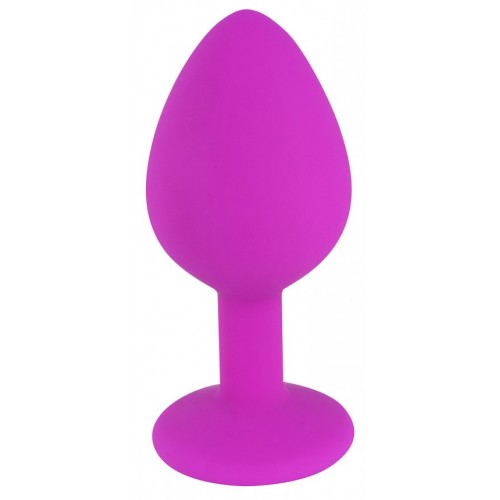 Фиолетовая силиконовая пробка с прозрачным кристаллом М Фиолетовая силиконовая пробка с прозрачным кристаллом М