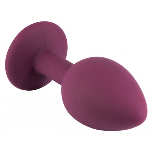 Бордовая силиконовая пробка с прозрачным кристаллом S Бордовая силиконовая пробка с прозрачным кристаллом S