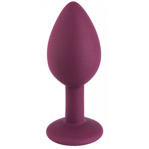 Бордовая силиконовая пробка с прозрачным кристаллом S Бордовая силиконовая пробка с прозрачным кристаллом S