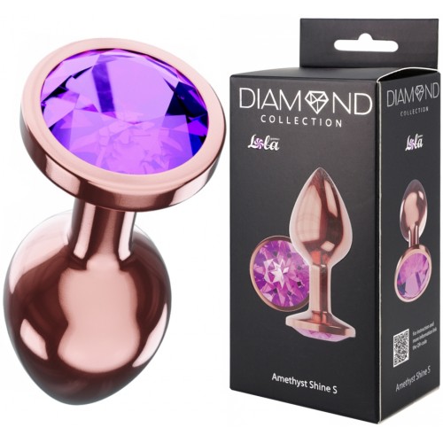Анальная пробка Diamond Amethyst Shine S розовое золото Анальная пробка Diamond Amethyst Shine S розовое золото