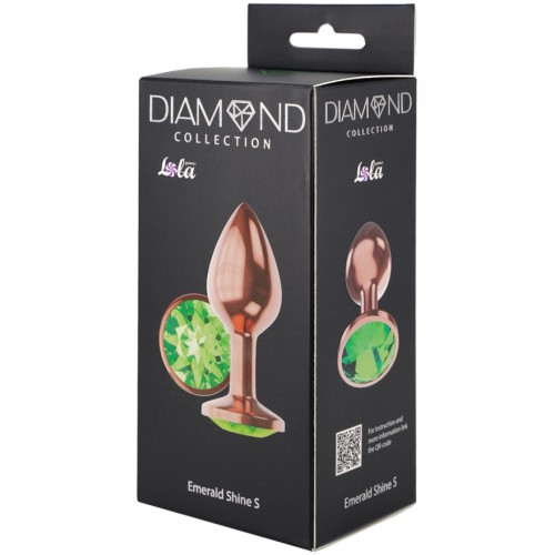 Анальная пробка Diamond Emerald Shine S розовое золото Анальная пробка Diamond Emerald Shine S розовое золото