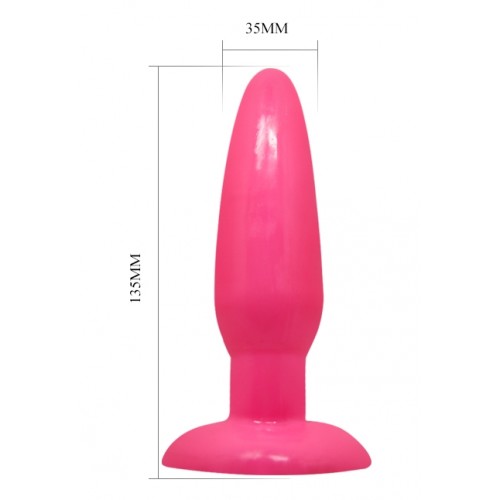 Яркая розовая анальная пробка с присоской Яркая розовая анальная пробка с присоской
