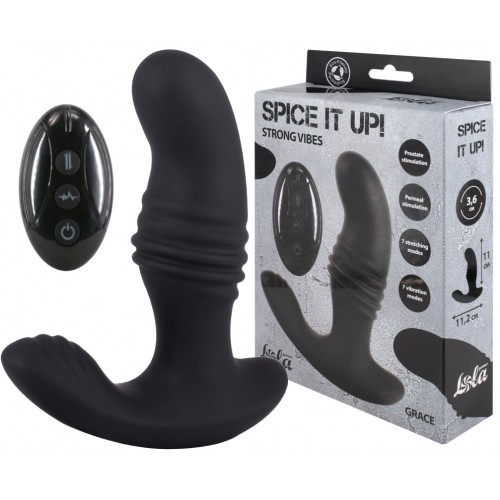 Перезаряжаемый стимулятор простаты Spice It Up Grace с пультом ДУ Перезаряжаемый стимулятор простаты Spice It Up Grace с пультом ДУ