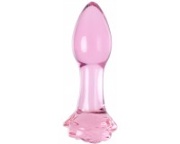 Стеклянная анальная втулка Sexus Glass роза 12,6 см