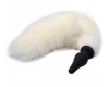 Силиконовая анальная втулка с белым хвостиком из натурального меха Furry Fox 51 см