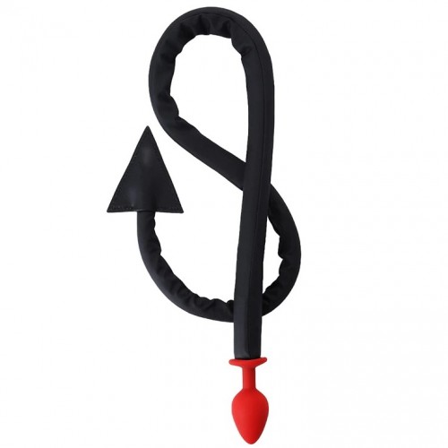 Силиконовая анальная втулка с хвостом дьяволенка 108 см Силиконовая анальная втулка с хвостом дьяволенка 108 см