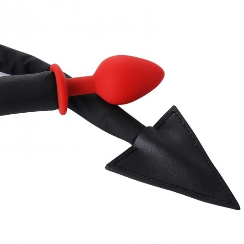 Силиконовая анальная втулка с хвостом дьяволенка 108 см Силиконовая анальная втулка с хвостом дьяволенка 108 см
