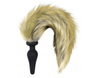 Силиконовая анальная втулка с рыжим хвостиком Furry Fox 47 см