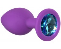 Анальная пробка Emotions Cutie Small Purple Light Blue Crystal