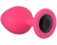 Анальная пробка Emotions Cutie Medium Pink Black Crystal