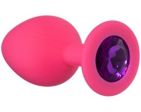 Анальная пробка Emotions Cutie Medium Pink Dark Purple Crystal