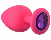 Анальная пробка Emotions Cutie Large Pink Dark Purple Crystal