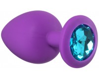 Анальная пробка Emotions Cutie Large Purple Light Blue Crystal