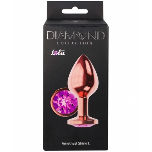 Анальная пробка Diamond Amethyst Shine L розовое золото Анальная пробка Diamond Amethyst Shine L розовое золото