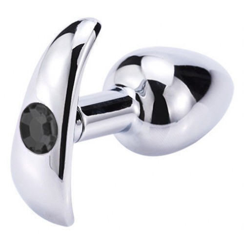 Металлическая анальная втулка со съемным рыжим хвостиком и пробкой с черным кристаллом Металлическая анальная втулка со съемным рыжим хвостиком и пробкой с черным кристаллом