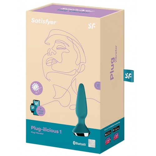 Анальный смарт-стимулятор с вибрацией Satisfyer Plug-ilicious 1 зеленый Анальный смарт-стимулятор с вибрацией Satisfyer Plug-ilicious 1 зеленый