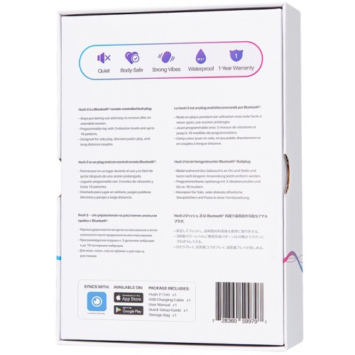 Анальная смарт-пробка Lovense Hush XS диаметр 2,5 см Анальная смарт-пробка Lovense Hush XS диаметр 2,5 см