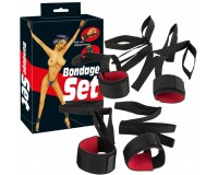 Черно-красный набор для бондажа к кровати Bondage Set