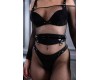 Черный пояс Sex Game из натуральной замши и натуральной кожи