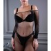 Лаконичные замшевые стринги Sex Game черного цвета