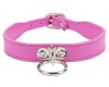 Розовый ошейник с металлическим кольцом