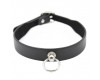 Классический черный ошейник с кольцом