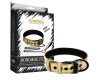 Ошейник с поводком на цепи Bondage Fetish Black Matt Collar With Leash золотистый
