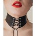 Эротический кожаный чокер со шнуровкой