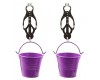 Серебряные клипсы на соски с фиолетовыми ведерками