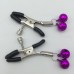 Зажимы для сосков с двойным бубенчиком фиолетовый