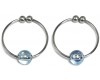 Клипсы-колечки для сосков с голубыми бусинами Silver Nipple Rings