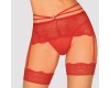 Красный кружевной пояс для чулок со стрепами Loventy XXL/XXXL