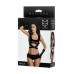 Черный комплект Glossy (топ, шортики, перчатки) M