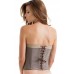 Бежевый корсет с кожаной вставкой на ленточной шнуровке Suit Inspired Waistcoat Corset M
