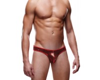 Блестящие мужские трусы-тонги Envy красные S/M