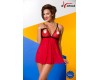 Эротическая красная сорочка с кружевными вставками Salome L/XL