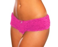 Неоново-розовые трусы-шортики с рюшами M/L