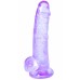 Прозрачный фаллос с мошонкой Intergalactic Rocket Purple 19 см