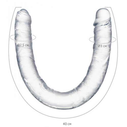 Двухголовый прозрачный фаллоимитатор Toyfa Double Dildo 40 см Двухголовый прозрачный фаллоимитатор Toyfa Double Dildo 40 см