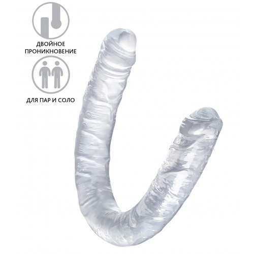 Двухголовый прозрачный фаллоимитатор Toyfa Double Dildo 40 см Двухголовый прозрачный фаллоимитатор Toyfa Double Dildo 40 см