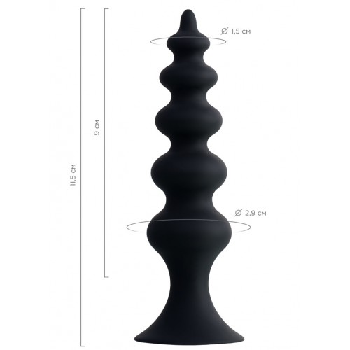 Черная анальная елочка Popo Pleasure by Toyfa Indi Черная анальная елочка Popo Pleasure by Toyfa Indi