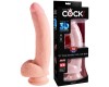 Изогнутый фаллоимитатор на присоске King Cock Triple Density Cock with Balls Light 26 см