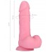 Розовый фаллос с мошонкой из жидкого силикона Toyfa Scott 20 см