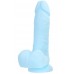 Голубой фаллос с мошонкой из жидкого силикона Toyfa Arthur 20 см