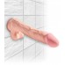 Огромный фаллос с мошонкой на присоске King Cock Plus Triple Density 33 см
