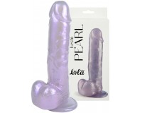 Перламутровый фаллос с мошонкой Keshi Pearl фиолетовый 19 см