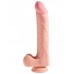 Огромный фаллос с мошонкой на присоске King Cock Plus Triple Density 33 см